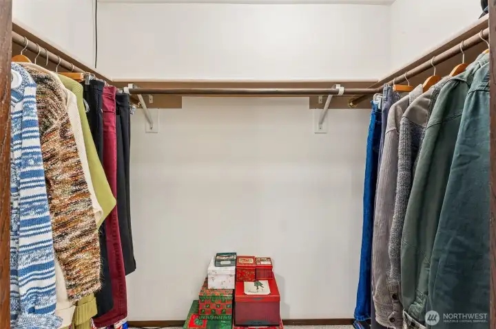 Primary walk-in closet.