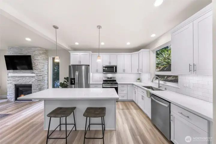 Kitchen workspace with window over sink providing natural light and exterior outlook.