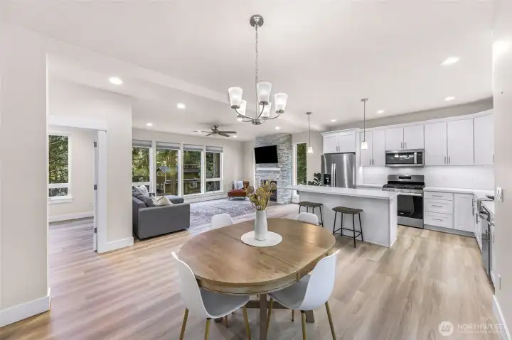 Spacious main living area with open flow between kitchen, dining, and living spaces.