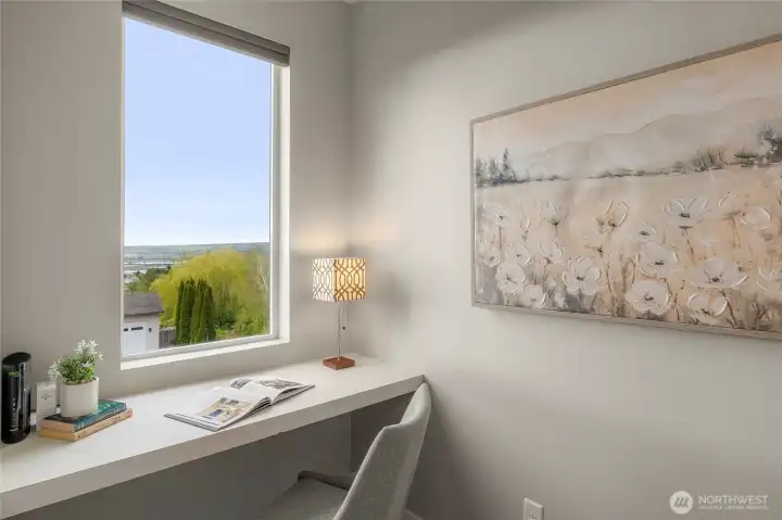 Enjoy the PNW view while paying bills or creating the menu for your next get-together.