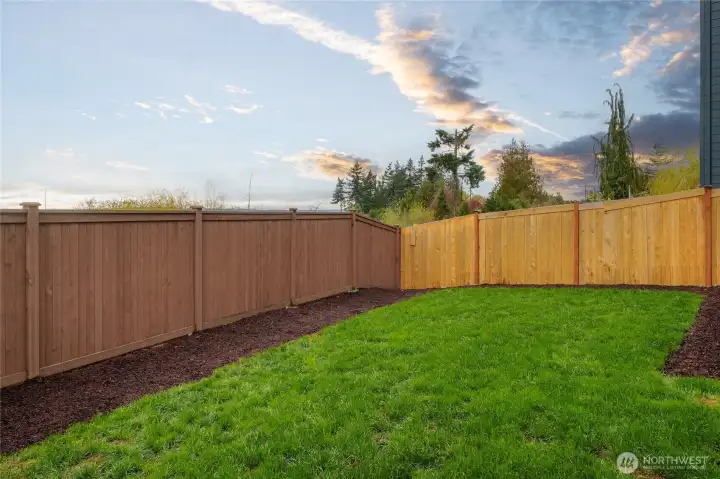 Fully fenced backyard for pets or children, also provides scope for gardening enthusiasts.