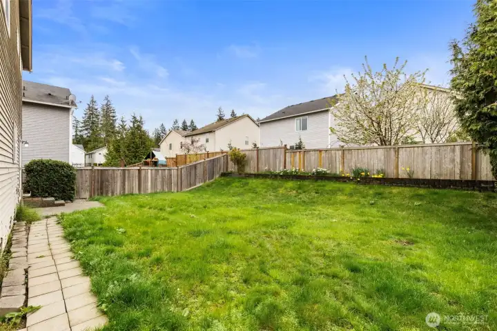 Large fenced in yard.