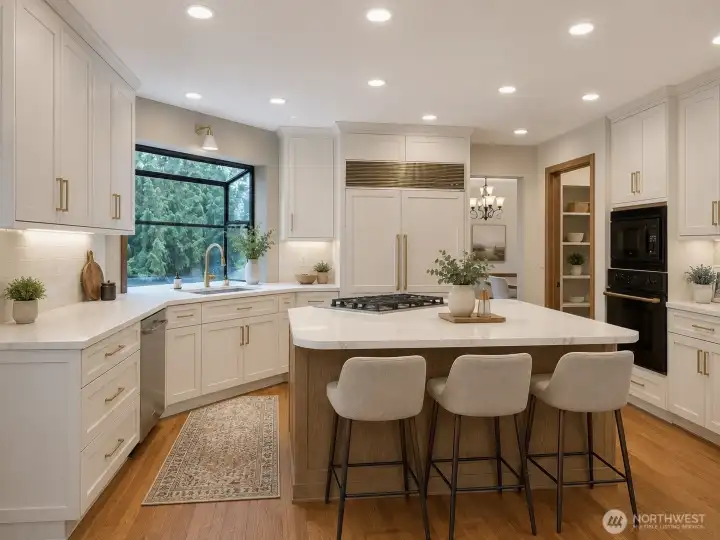 AI remodel of just painting cabinets and new countertops for buyer vision