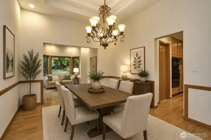 Virtually staged formal dining
