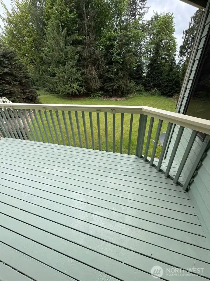 Deck redone off family room