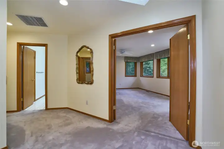 French doors into primary