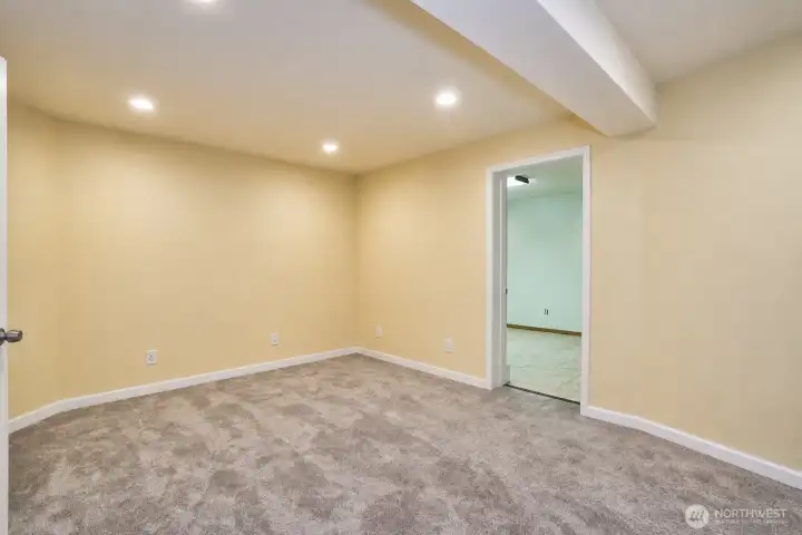 Fully finished room downstairs