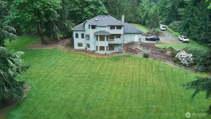 Park like private setting on almost 5 acres