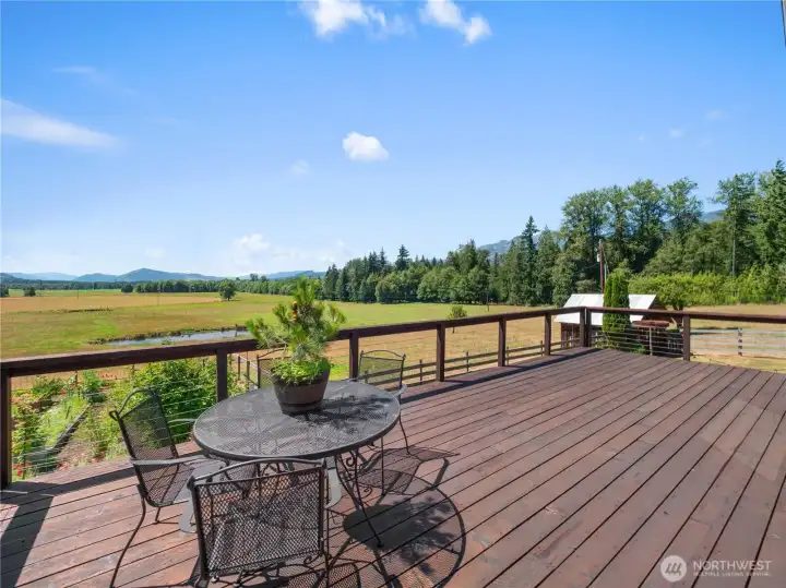Large custom deck made with cedar grown and milled on the property Large custom deck made with cedar grown and milled on the property