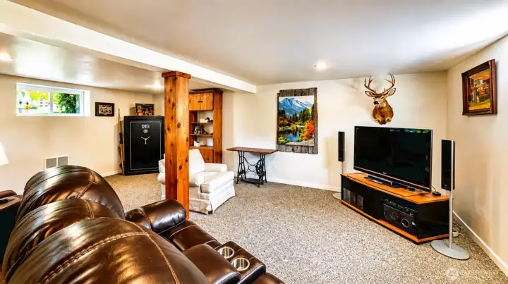 Spacious basement TV room Spacious basement TV room