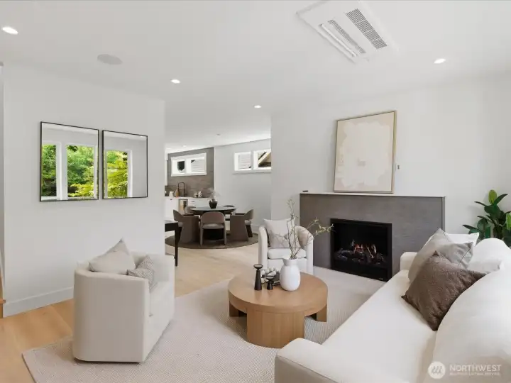 Delightful electric fireplace setting
