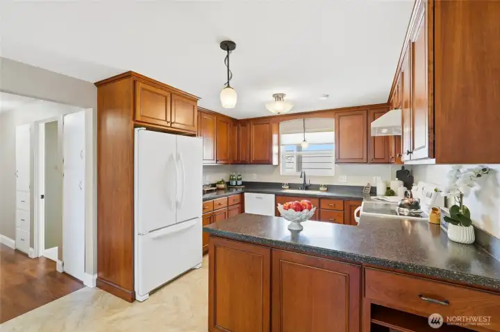 Ample storage keeps everything organized and within reach.