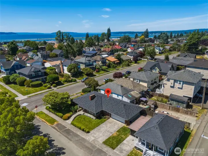 The corner lot has been meticulously maintained and reflects years of care.