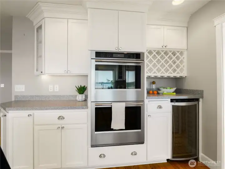 White kitchen with gray quartz counter tops. Classic. White kitchen with gray quartz counter tops. Classic.