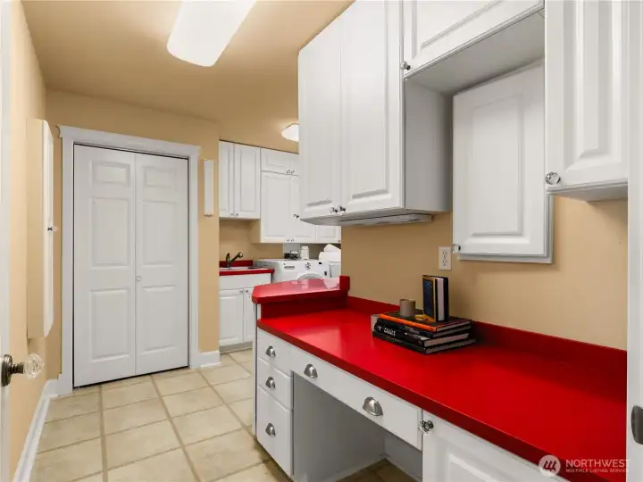 The laundry room is made for storage and doing everything you need. The laundry room is made for storage and doing everything you need.