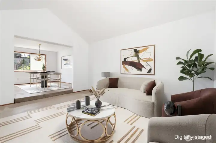 Lots of natural light from spacious windows of the living room & dining room