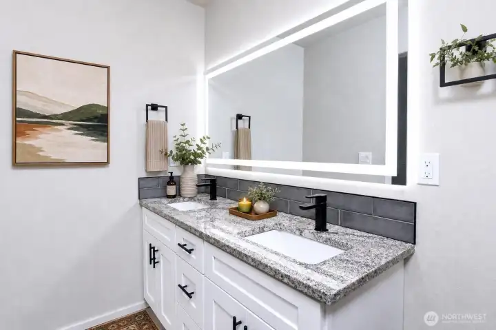 Virtually Staged  Upstairs bath