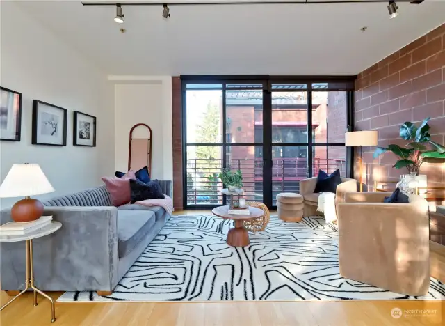 Living room with balcony