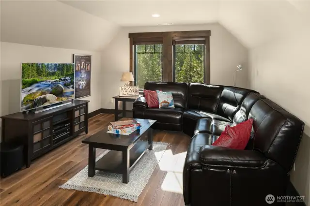 Enjoy a night of movies and games in the bonus room...