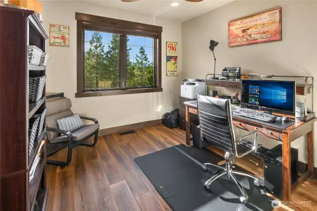 Downstairs quiet office is perfect for working from home.