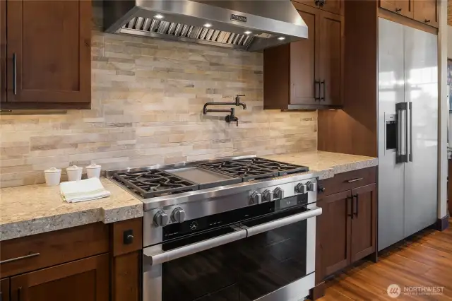 Restaurant quality stainless steel Miele appliances.