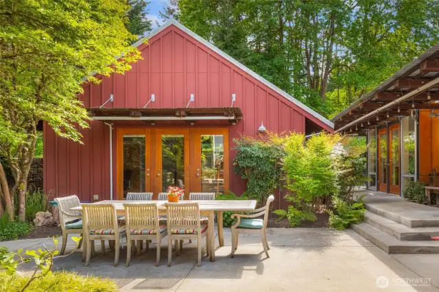 Detached studio with full bath.