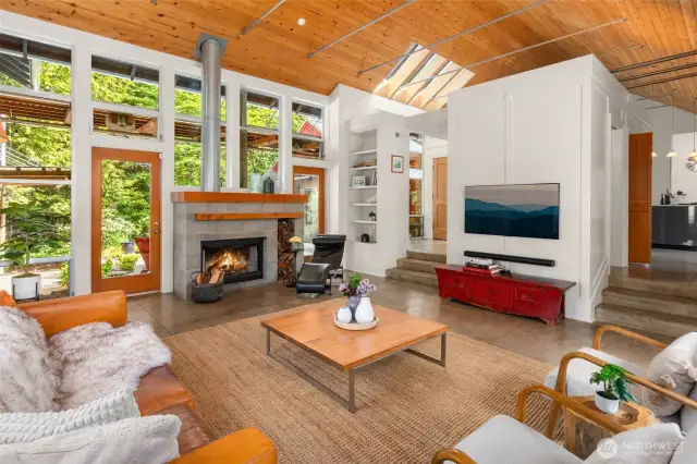 Stained concrete floors with radiant heat.