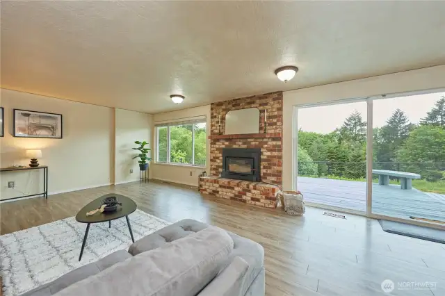 Cozy fireplace to add some additional warmth in the winter