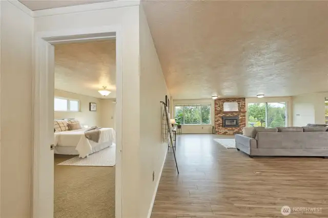 Primary room on separate side of home from secondary rooms
