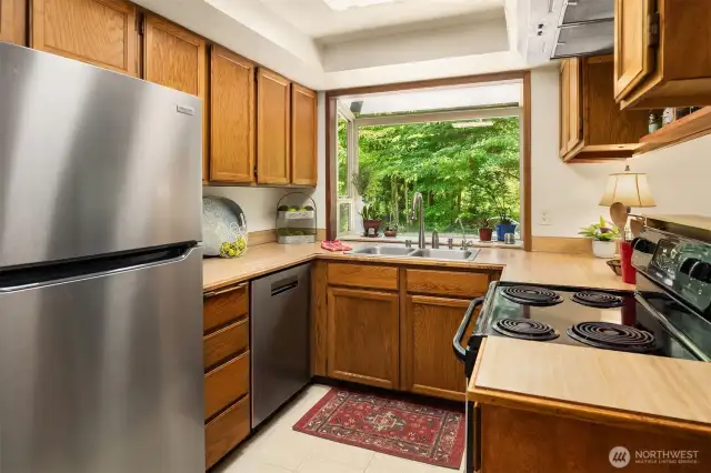 Kitchen with garden window