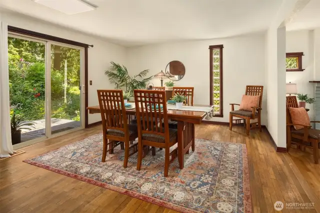 Dining room with access to outside deck