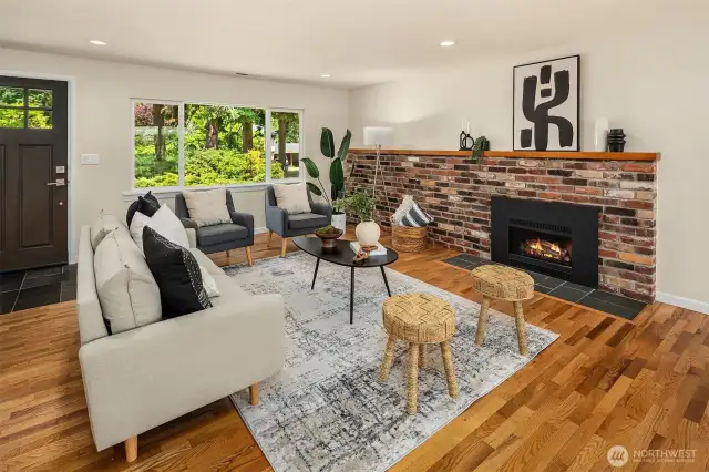 Entry way and living room.