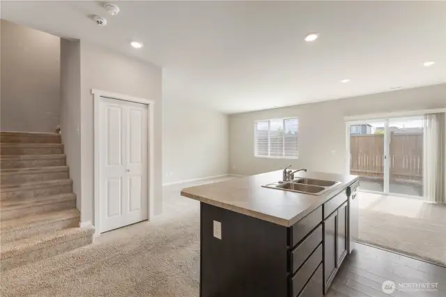 Dining space to the right.