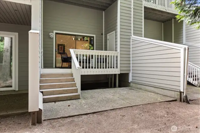 Rare private patio and yard area.