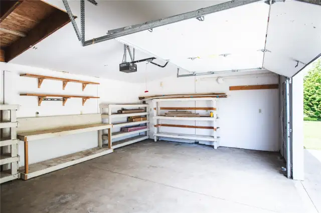 Inside detached garage