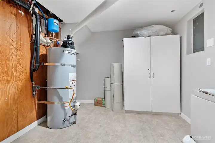 Additional storage on lower level.