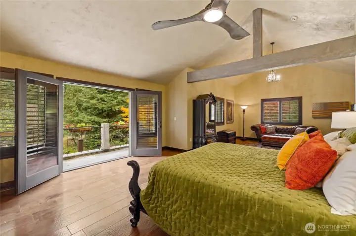 Private Balcony & Wood Windows and Doors; defined by their timeless aesthetic value & natural warmth