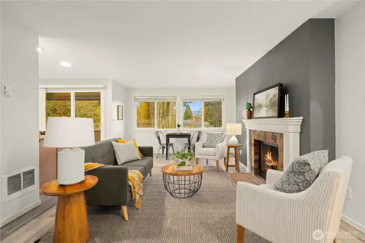 Living room with dining space