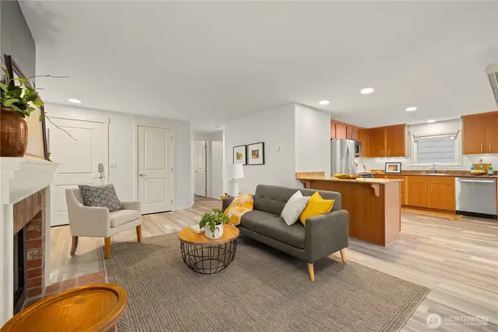 living room towards kitchen