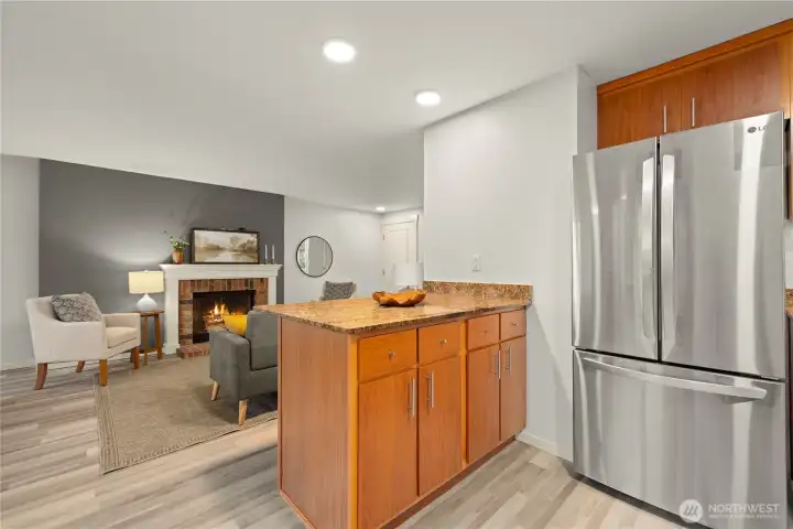 Kitchen with counter seating