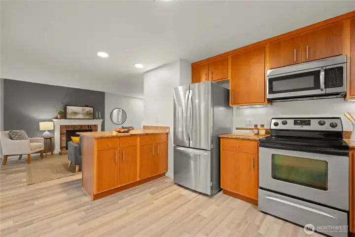 Kitchen looking into the living room