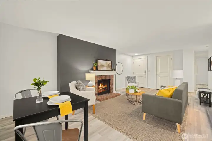 Dining space off living room