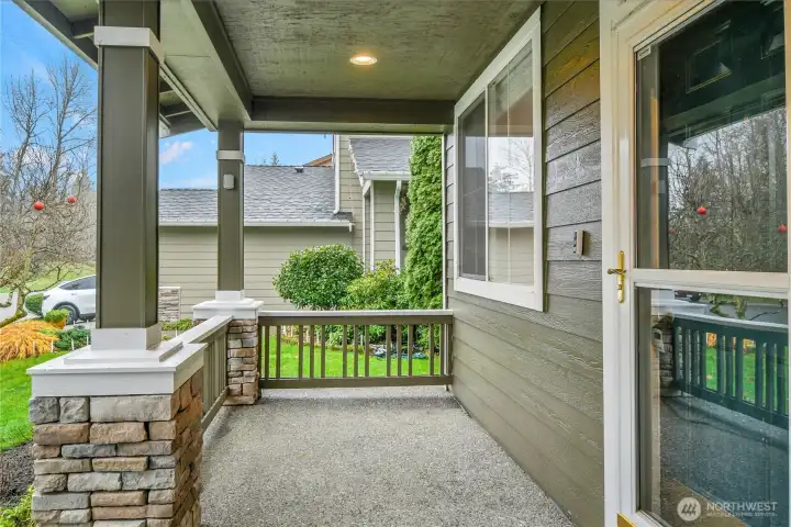 Covered porch on front of home