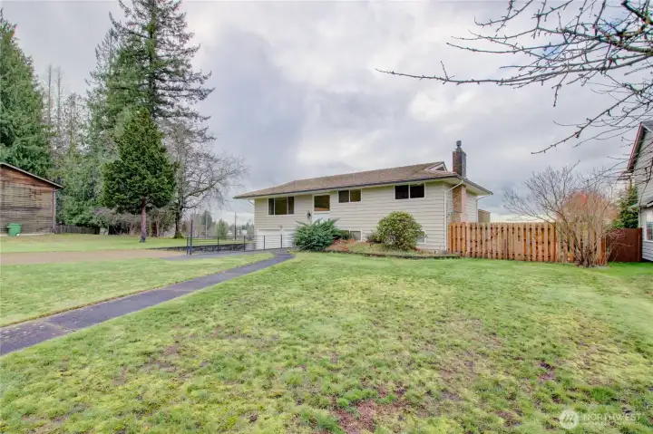 .29 acres, nice big front yard and fully fenced back yard.