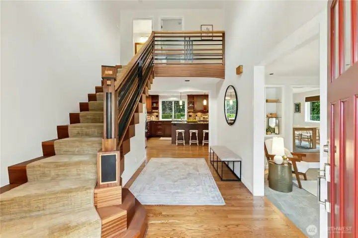 Custom banister in Open Entry