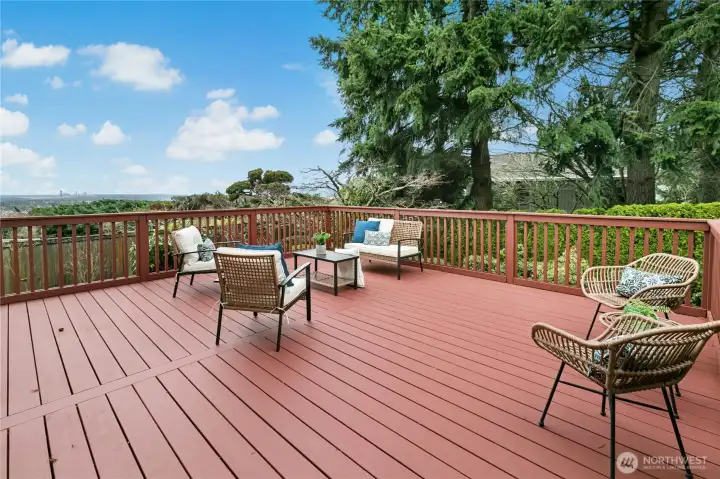 Large back deck with plenty of room for entertaining