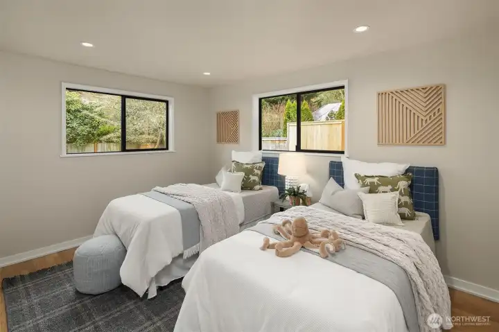 One of the two additional bedrooms.