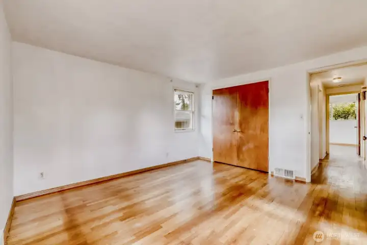 Main Floor Bedroom #1. Double-door step-in closet in this room.