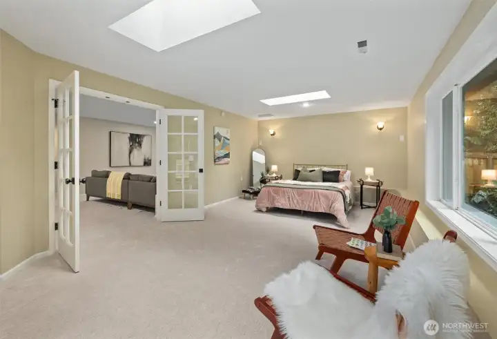 Skylights add to the great, tranquil feel of this guest suite.