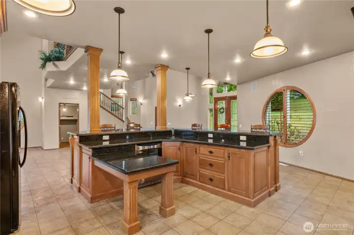 Prep station, and beverage fridge